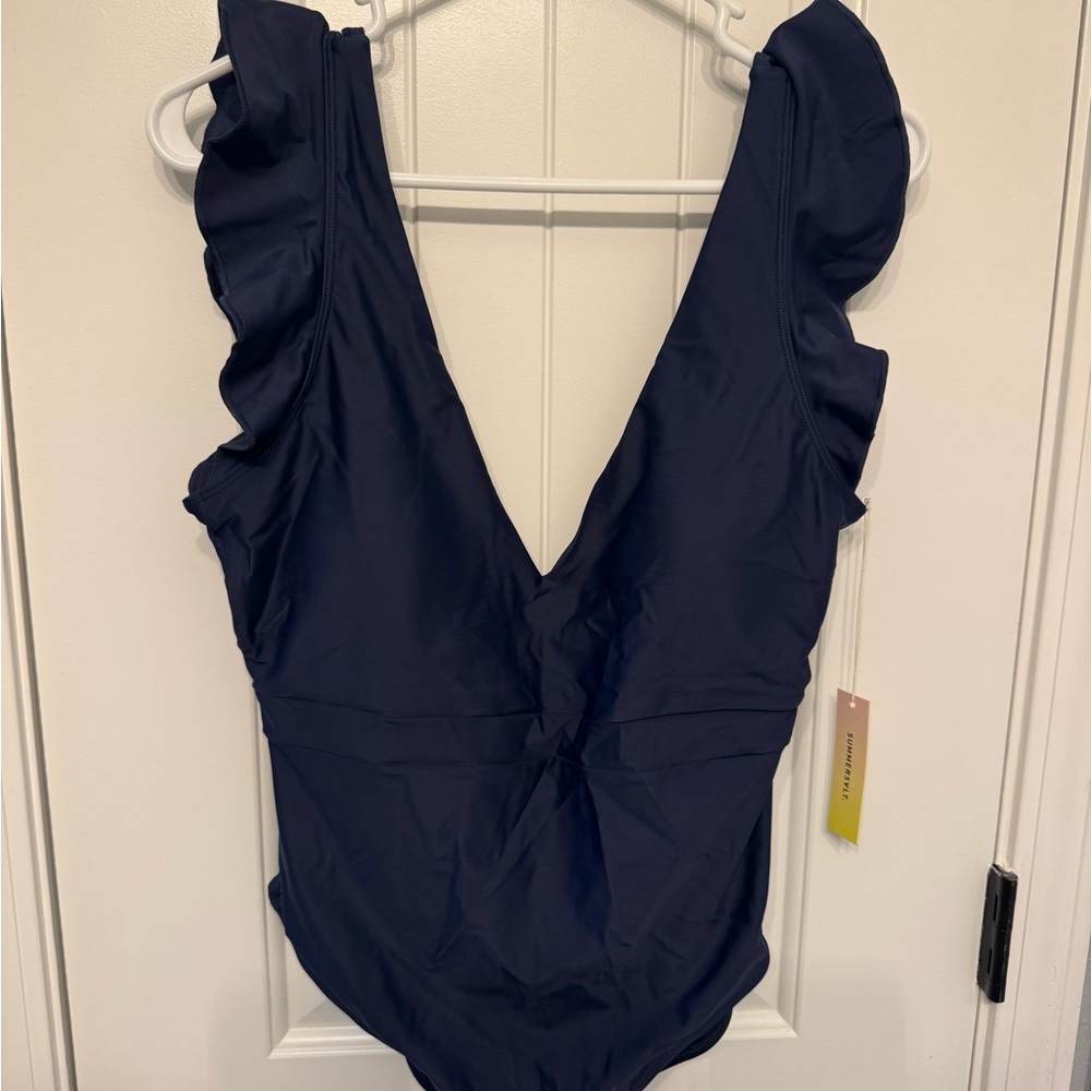 Summersalt Deep Blue Ruffle One Piece Swimsuit